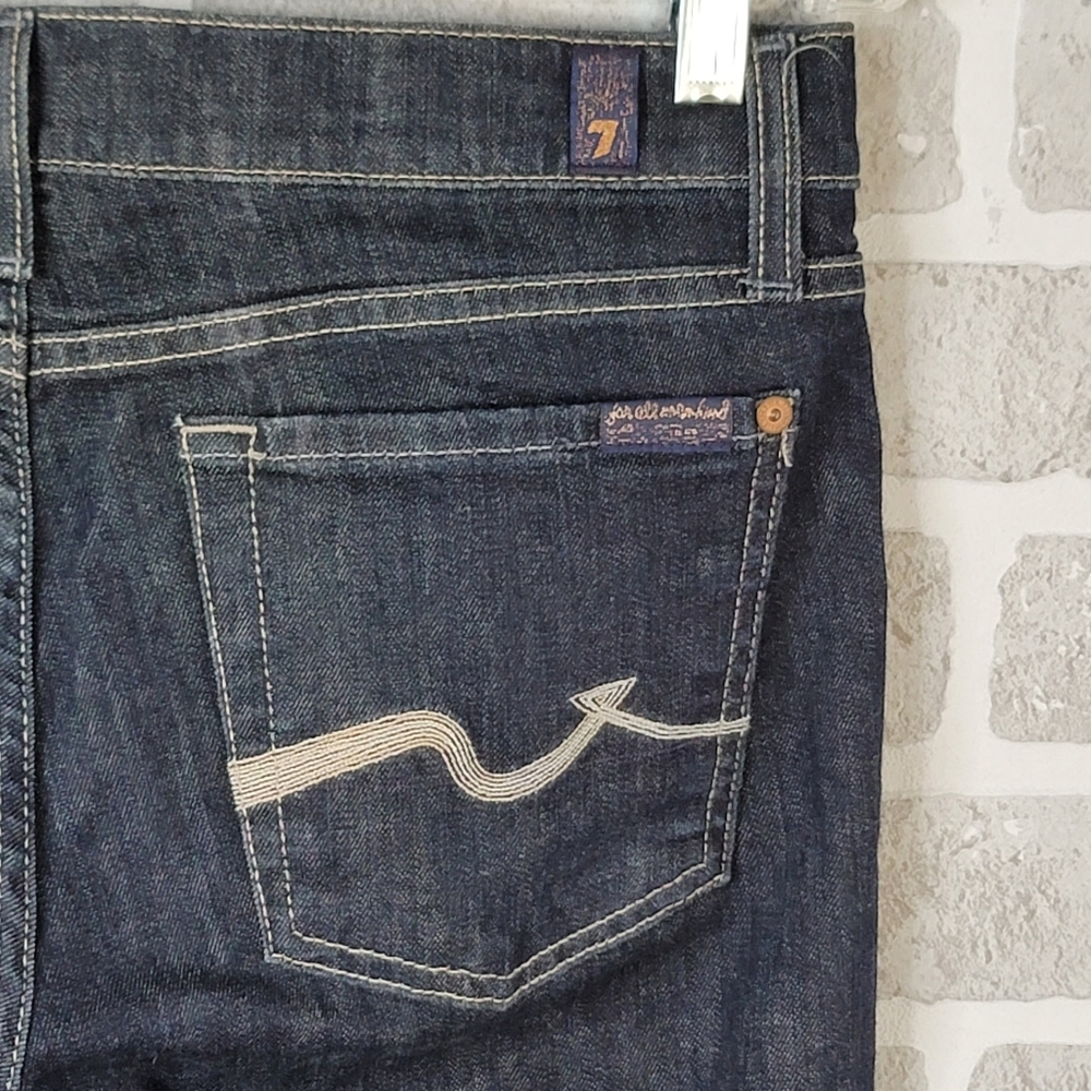 7 For All Man Kind Boot Cut Dark Wash Denim Women's Size 28 - Picture 8 of 13